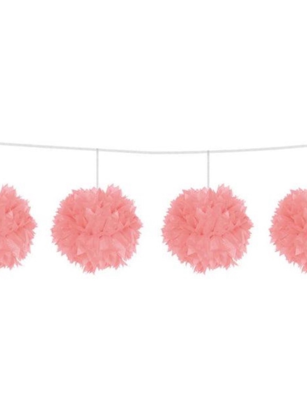 Pink Tissue Paper Pom Pom Garland